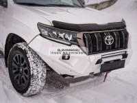 Бампер силовой передний STC тип Revo Toyota Land Cruiser Prado 150 2017+ защитная дуга, птф, дальний свет