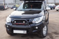 Бампер передний Mitsubishi L200 2015-2018 кроме к-ции INVITE (под штатную оптику, черный) АВС-Дизайн 