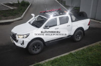 Багажник экспедиционный STC Toyota Hilux 2005+ ШТОРКА с дальним, рабочим и задним светом