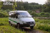 Бампер передний силовой OJeep для ГАЗ Соболь, Газель с площадкой под лебедку