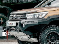 Силовой бампер передний RIVAL алюминиевый Toyota Hilux Revo 2015-2019 (без ПТФ) 2D.5701.1.B-NL