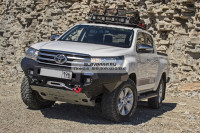 Силовой бампер передний RIVAL алюминиевый Toyota Hilux Revo 2015-2019 (без ПТФ) 2D.5701.1.B-NL