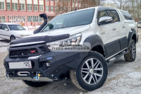 Силовой бампер передний RIVAL алюминиевый Toyota Hilux Revo 2015-2019 (без ПТФ) 2D.5701.1.B-NL