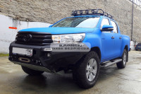 Силовой бампер передний RIVAL алюминиевый Toyota Hilux Revo 2015-2019 (без ПТФ) 2D.5701.1.B-NL