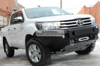 Силовой бампер передний RIVAL алюминиевый Toyota Hilux Revo 2015-2019 (без ПТФ) 2D.5701.1.B-NL