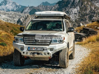 Бампер силовой передний алюминиевый (черный) Rival для Toyota Land Cruiser 200 2006-2015 (без ПТФ) 2D.5724.1-NL