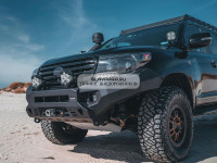 Бампер силовой передний алюминиевый (черный) Rival для Toyota Land Cruiser 200 2006-2015 (без ПТФ) 2D.5724.1-NL