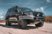 Бампер силовой передний алюминиевый (черный) Rival для Toyota Land Cruiser 200 2006-2015 (без ПТФ) 2D.5724.1-NL