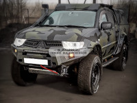 Бампер силовой передний STC тип Revo Mitsubishi L200 2006-2015 защитная дуга, птф, дальний свет