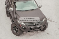 Бампер силовой передний STC тип REVO Mitsubishi Pajero Sport 2021+ с защитной дугой, ПТФ и балкой