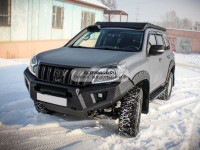 Бампер силовой передний STC тип Revo Toyota Land Cruiser Prado 150 2009-2013 с защитной дугой и ПТФ