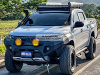 Бампер силовой передний RIVAL алюминиевый Mitsubishi L200 2018+ рестайлинг (без ПТФ)