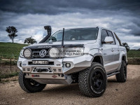 Бампер передний силовой Rival для Volkswagen Amarok 2010+ черный алюминиевый (без ПТФ) 2D.5807.1-NL 