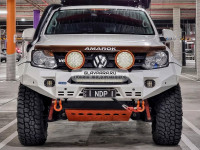 Бампер передний силовой Rival для Volkswagen Amarok 2010+ черный алюминиевый (без ПТФ) 2D.5807.1-NL 