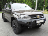 Бампер передний силовой Rival для Volkswagen Amarok 2010+ черный алюминиевый (без ПТФ) 2D.5807.1-NL 