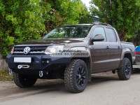 Бампер передний силовой Rival для Volkswagen Amarok 2010+ черный алюминиевый (без ПТФ) 2D.5807.1-NL 