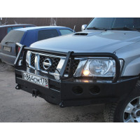 Передний силовой бампер АМЗ для Nissan Patrol Y61 2005-2010 (серия Т)