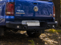 Бампер задний силовой алюминиевый Rival для Volkswagen Amarok 2010+ (без ПТФ) 2D.5806.1-NL