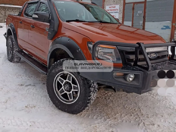 Силовые пороги листовые цельногнутые АМЗ для для Ford Ranger lll 2011+