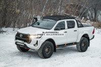 Багажник экспедиционный STC Toyota Hilux 2005+ ШТОРКА с дальним и задним светом