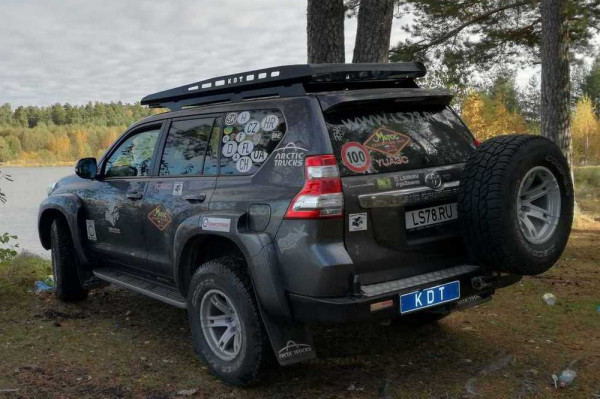 Багажник экспедиционный аэродинамический алюминиевый KDT для Toyota Land Cruiser Prado 150