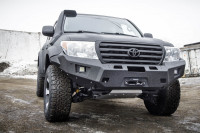 Бампер силовой передний STC тип Revo Toyota Land Cruiser 200 2008-2015 с защитной дугой и противотуманными фарами