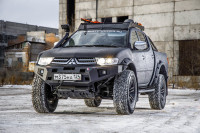 Бампер силовой передний STC тип Revo Mitsubishi Pajero Sport 2008-2015/L200 2013-2015 c защитной дугой и птф