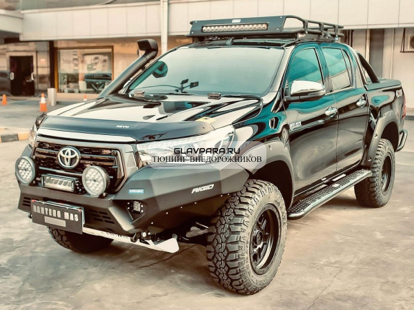 Бампер силовой алюминиевый Rival передний для Toyota Hilux 2018-2020 (без ПТФ) 2D.5716.1-NL