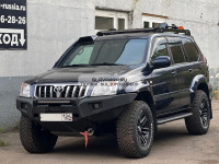 Бампер силовой передний STC для Toyota Land Cruiser Prado 120 с защитной дугой, ПТФ и балкой дальнего света