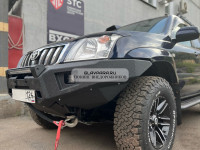 Бампер силовой передний STC для Toyota Land Cruiser Prado 120 с защитной дугой, ПТФ и балкой дальнего света