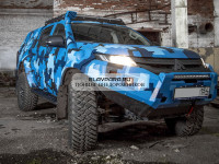 Бампер силовой передний STC Mitsubishi L200 2019+ c защитной дугой, противотуманными фарами и балкой дальнего света