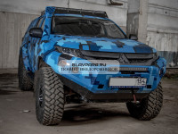 Бампер силовой передний STC для Mitsubishi L200 2019+ c защитной дугой и противотуманными фарами