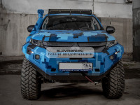 Бампер силовой передний STC для Mitsubishi L200 2019+ c защитной дугой и противотуманными фарами