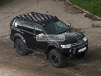 Пороги силовые STC для Mitsubishi Pajero Sport 2008-2015 цельная ступень