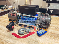 Лебедка электрическая 24V Electric Winch 12000lbs / 5443 кг IP66 синтетический трос 12мм (влагозащита, радиоуправление)