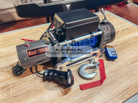 Лебедка электрическая 24V Electric Winch 12000lbs / 5443 кг IP66 синтетический трос 12мм (влагозащита, радиоуправление)