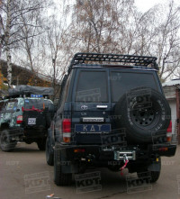 Задний силовой бампер KDT для Toyota Land Cruiser 76 2007+ под лебедку