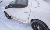 Силовые пороги STC для Mitsubishi L200 2015+ раздельная ступень