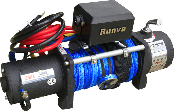 Лебёдка электрическая 12V Runva EWX8000SR lbs 3629 кг (синтетический трос)