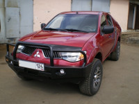 Бампер передний силовой Вездеходофф для Mitsubishi L200 2005-2015 с площадкой под лебедку и кенгурином