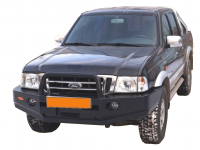 Передний силовой бампер Вездеходофф на Ford Ranger 2003 - 2006 с центральной дугой и фарами